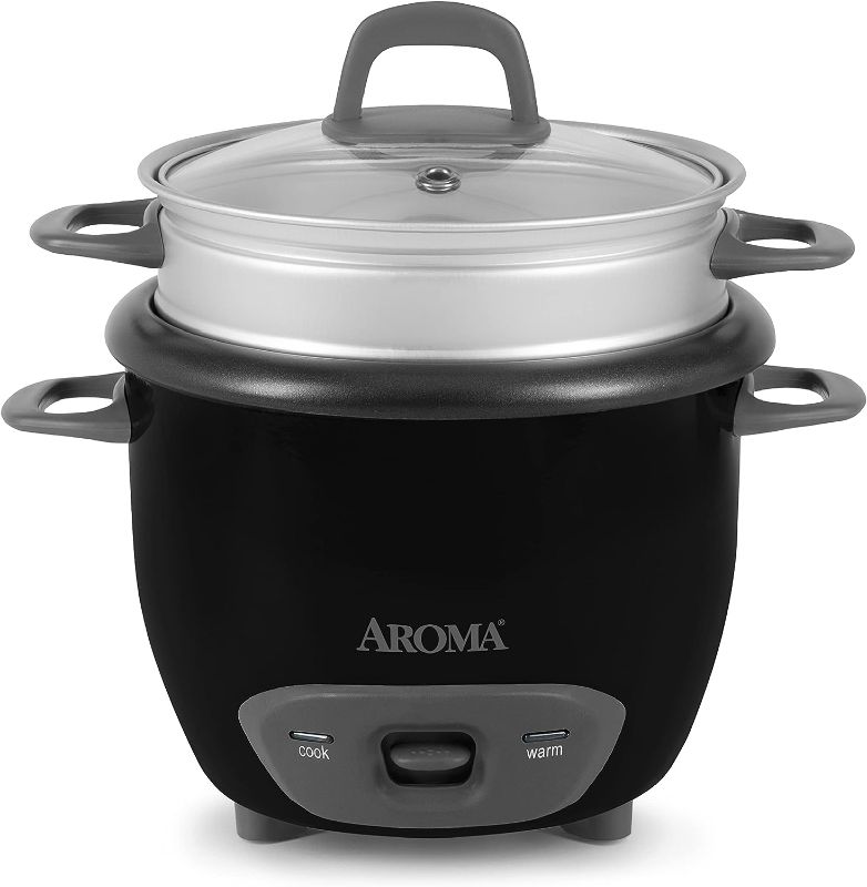 Photo 4 of Aroma Housewares 6-Cup (Cooked) Pot-Style Rice Cooker and Food Steamer, Black ARC-743-1NGB
