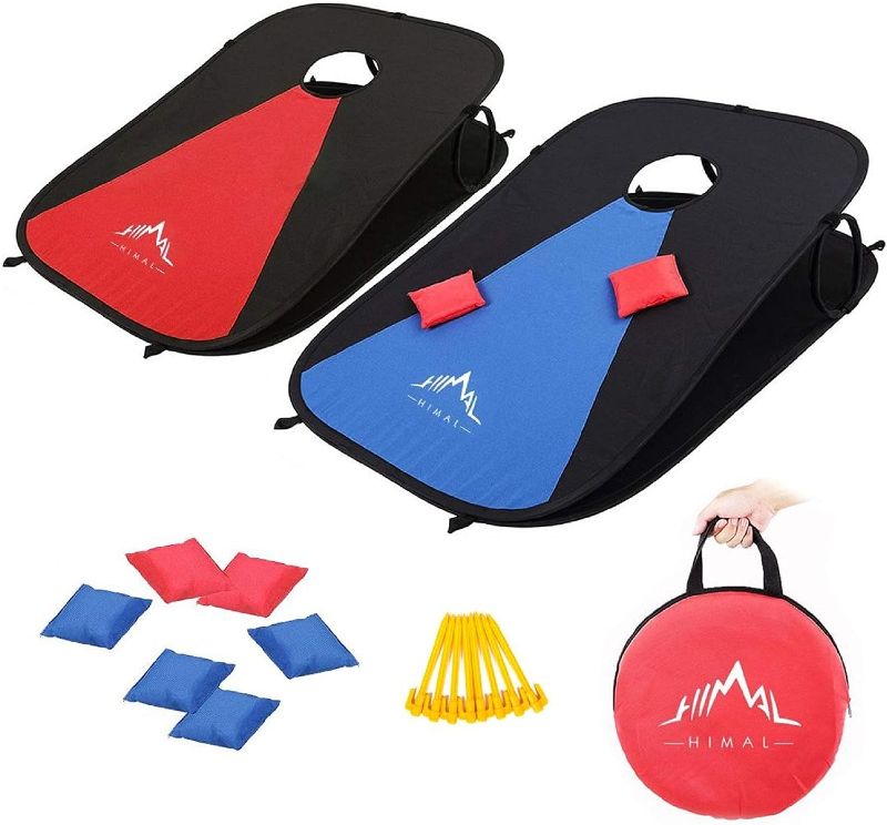 Photo 5 of Himal Collapsible Portable Corn Hole Boards With 8 Cornhole Bean Bags (3 x 2-feet)