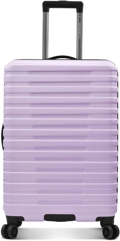 Photo 5 of Boren Polycarbonate Hardside Rugged Travel Suitcase Luggage with 8 Spinner Wheels, Aluminum Handle, Lavender, USB Port in Carry-On