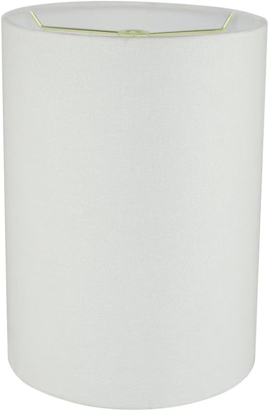 Photo 4 of Aspen Creative 31261 Transitional Drum (Cylinder) Shaped Spider Construction Lamp Shade in White, 8" wide (8" x 8" 