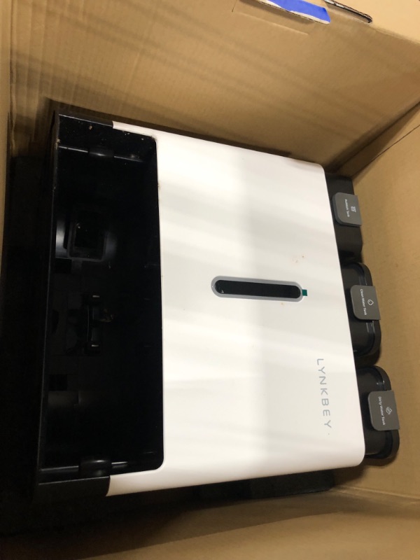 Photo 7 of ***FOR PARTS ONLY*** LYNKBEY M20 Pro Robot Vacuum and Mop Combo, Auto Mop Cleaning&Hot Air Drying, Self-Emptying&Refilling, Ultra Thin Robot Vacuum Cleaner, Compact Dock, 5000Pa Suction, AI Obstacle Avoidance, APP Control White