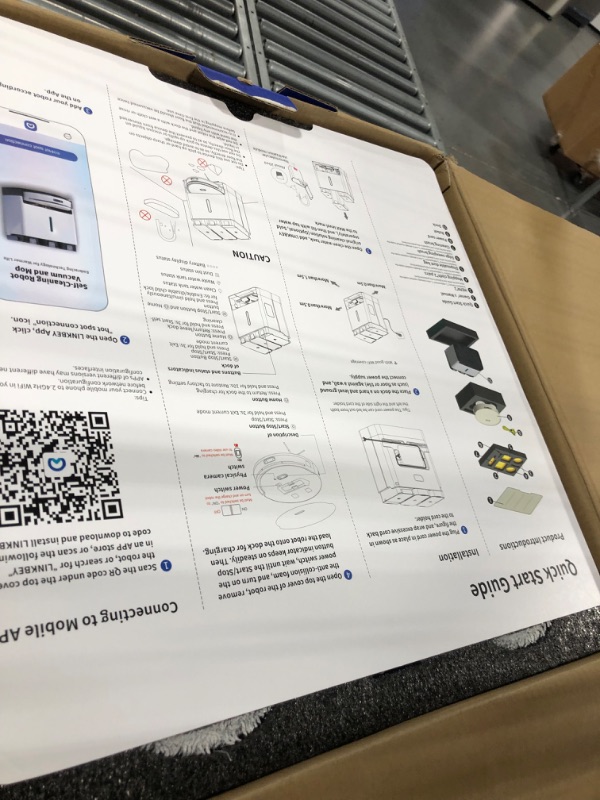 Photo 4 of ***FOR PARTS ONLY*** LYNKBEY M20 Pro Robot Vacuum and Mop Combo, Auto Mop Cleaning&Hot Air Drying, Self-Emptying&Refilling, Ultra Thin Robot Vacuum Cleaner, Compact Dock, 5000Pa Suction, AI Obstacle Avoidance, APP Control White