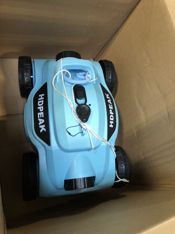 Photo 3 of Cordless Robotic Pool Cleaner, HDPEAK Pool Vacuum Lasts 110 Mins, Auto-Parking, Rechargeable, Automatic Cordless Pool Vacuum Ideal for Above/In-Ground Pools Up to 50 feet, Blue