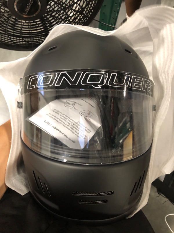 Photo 2 of Conquer Snell SA2020 Full Face Auto Racing Helmet Small Black