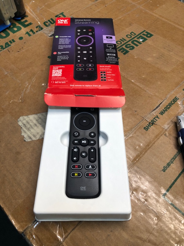 Photo 3 of One For All Streamer Remote – Universal Remote Control for up to 3 Devices Infrared Controlled Streamer Boxes TVs and Sound bar – Learning Feature - Backlit Keys - Black – URC7935