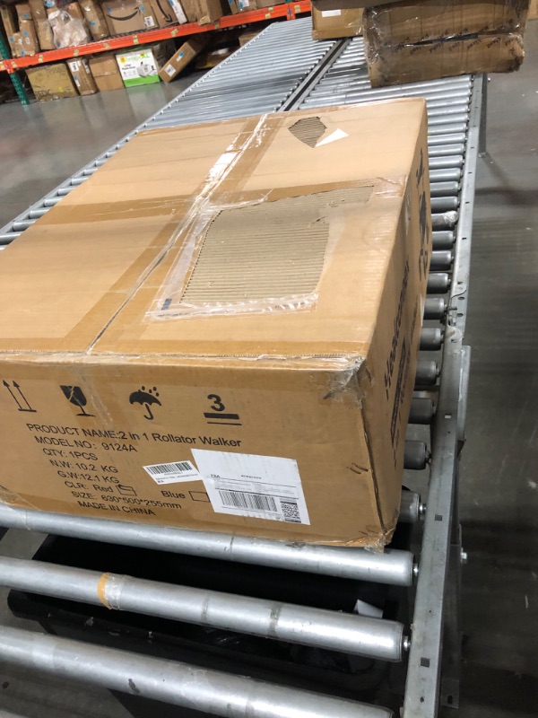 Photo 1 of Healconnex 2 in 1 Rollator Walker for Seniors-Medical Walker with Seat,Folding Transport Wheelchair Rollator with 10" Big Pneumatic Rear Wheels,Reversible Soft Backrest and Detachable Footrests