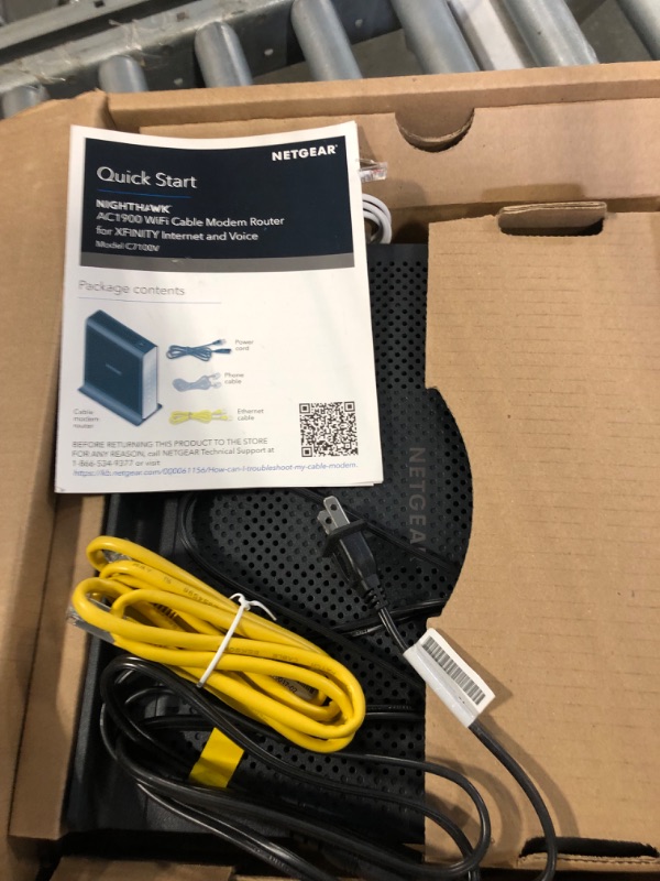 Photo 1 of NETGEAR Nighthawk AC1900 (24x8) DOCSIS 3.0 WiFi Cable Modem Router Combo (C7100) for Xfinity 