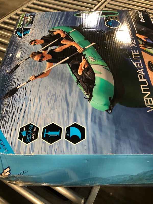 Photo 1 of Bestway Hydro Force: Rapid Elite X2 Kayak Set - Seats 2 Adults, 397 lb Weight Capacity, Includes 2 Paddles, Hand Pump, 2 Fins, Storage Carry Bag 2-Person Ventura Elite