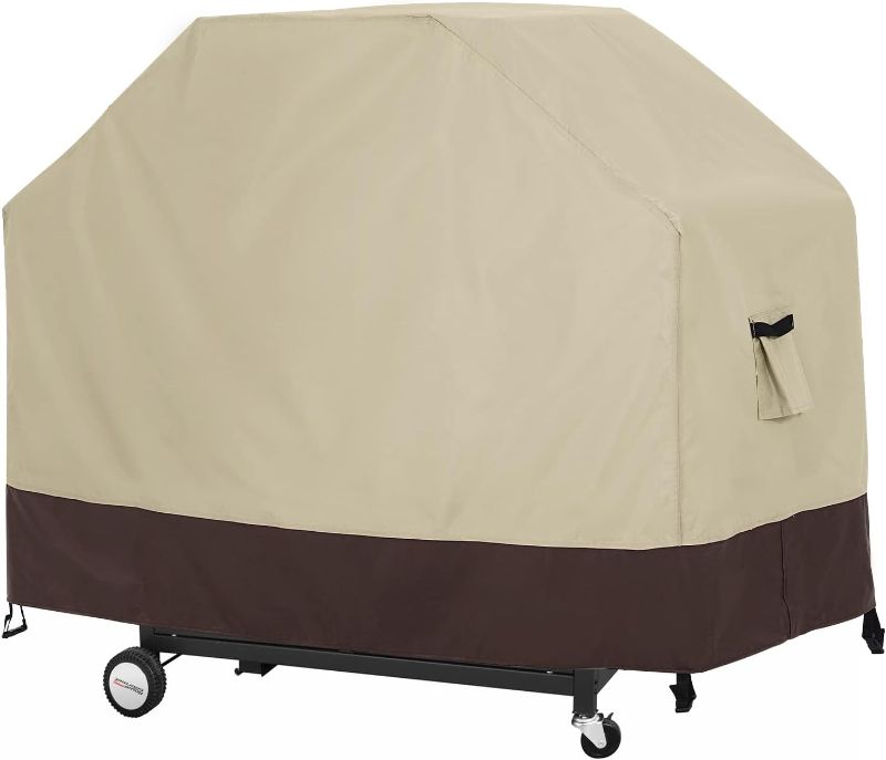 Photo 1 of ABCCANOPY Grill Cover Gas Barbecue Oven Cover Outdoor Waterproof and Dustproof Weatherproof Uv Resistance Tear Proof Bottom Buckle Fixation Heavy Outdoor Covers Grill Cover 70x24x48 Beige Brown
