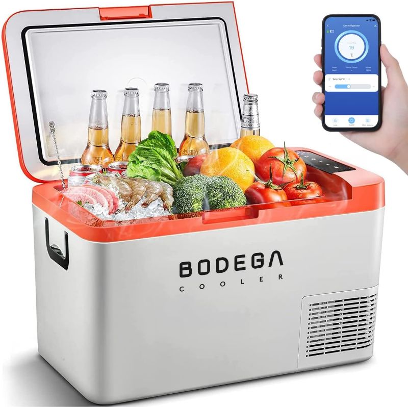 Photo 1 of BODEGACOOLER 12 Volt Car Refrigerator, 27 Quart (25L) Car Fridge Portable Freezer (-4?-68?), Electric Cooler for Vehicles Truck RV Camping Travel Home Use -12/24V DC & 100V/240V AC, WIFI APP Control