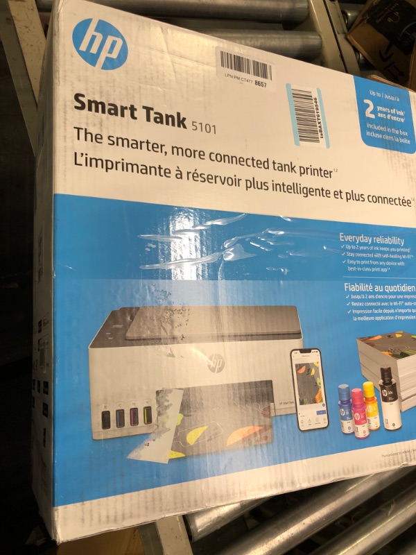 Photo 1 of HP Smart-Tank 5101 Wireless All-in-One Ink-Tank Printer with up to 2 Years of Ink Included (1F3Y0A),White