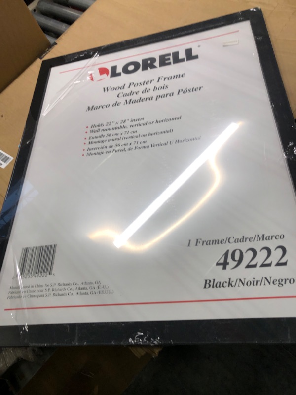 Photo 3 of Lorell Solid Wood Poster Frame, Black, 22" x 28" (49222)