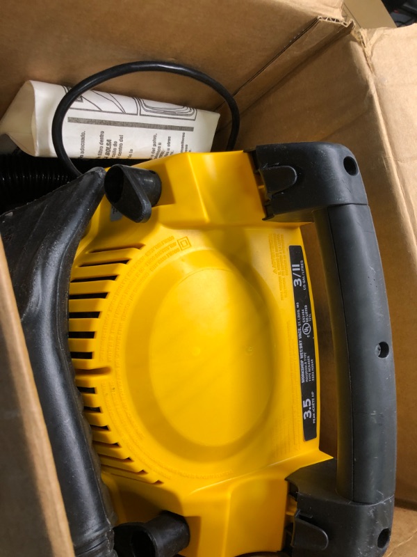 Photo 1 of DEWALT 9 Gallon Wet/Dry VAC, Heavy-Duty Shop Vacuum with Attachments, 5 Peak HP, with Blower Function, DXV09PA, Yellow