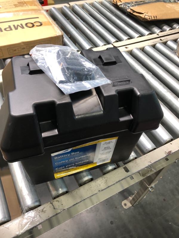 Photo 3 of Camco Heavy Duty Battery Box with Straps and Hardware - Group 24 |Safely Stores RV, Automotive, and Marine Batteries |Durable Anti-Corrosion Material | Measures 7-1/4" x 10-3/4" x 8" | (55363) Frustration Free Packaging Regular Battery Box