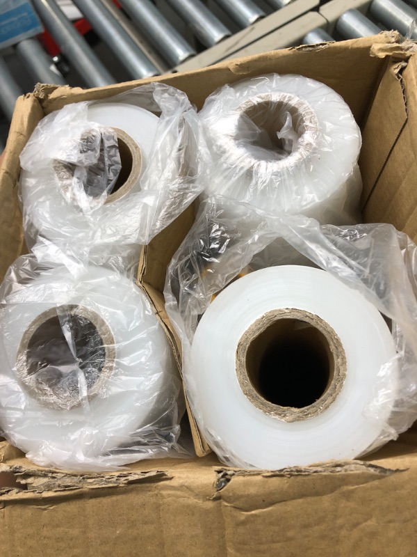 Photo 1 of Stretch Film, HERKKA Stretch Wrap with Handles Industrial Strength, Moving Wrapping Plastic Roll, Shrink Wrap for Pallet Wrap, 15" x 1000 Feet, 4 Pack, 60 Gauge
