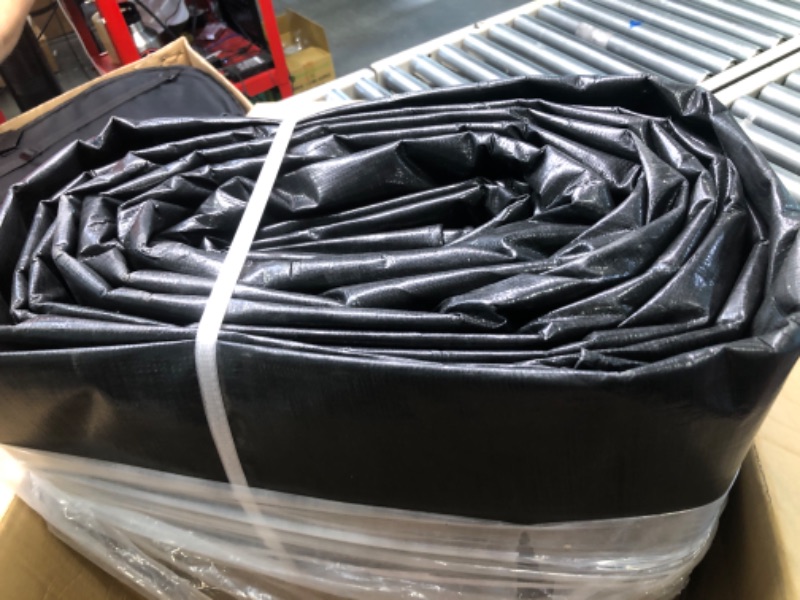 Photo 3 of 15X20FT Reinforced PE Pond Liner, 28Mil Thickness Pond Liners for Outdoor Ponds, Hemmed Edge with Buttonholes Liners for KOI/Fish, Duck Pond and Waterscape.