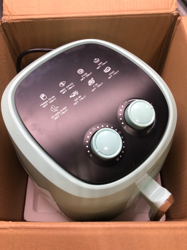 Photo 1 of ALLCOOL Air Fryer 4.5 QT Fit for 2-4 People Easy to Use with 8 Cooking References Auto Shutoff Blue Air Fryer Blue-Knob Control