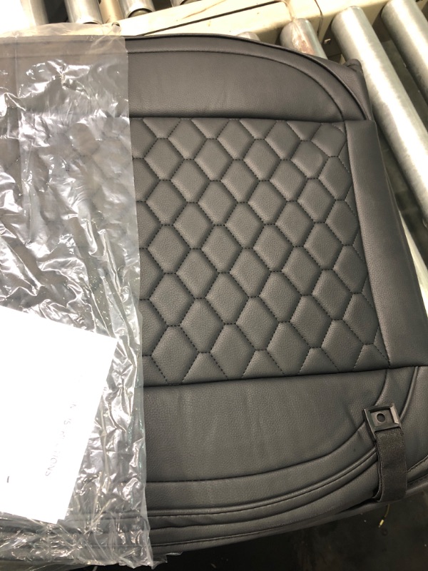 Photo 3 of Elantrip 2PCs Front Car Seat Covers Leather Car Seat Protector Waterproof Anti-Slip Padded Seat Protector for Front Seats 1 Pair Fits Most Car Black Black front pair