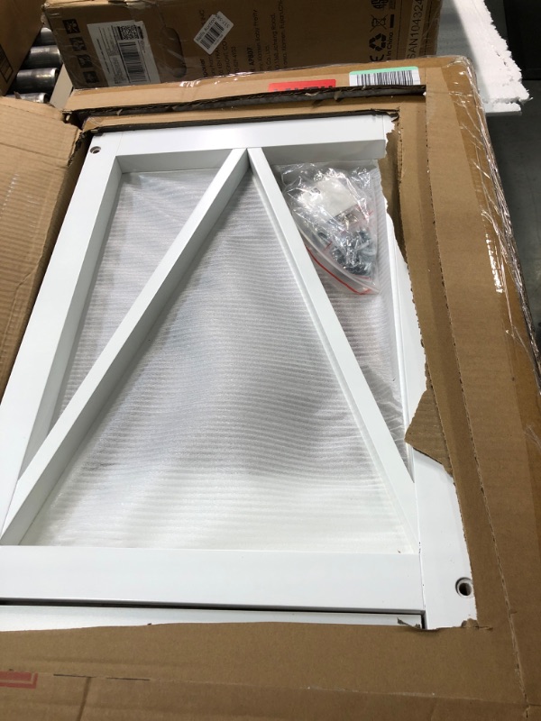 Photo 1 of ChooChoo Farmhouse End Table, Rustic Vintage End Side Table with Storage Shelf for Small Spaces, Nightstand Sofa Table for Living Room, Bedroom White 2 Pack