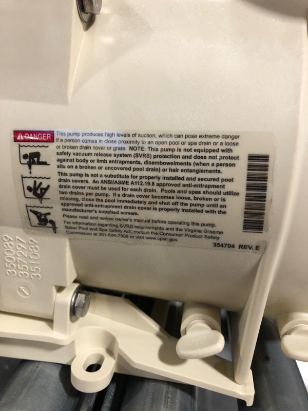 Photo 1 of ***ITEM IS DAMAGED*** Pentair SuperFlo® VS Variable Speed Pool Pump, 342001
