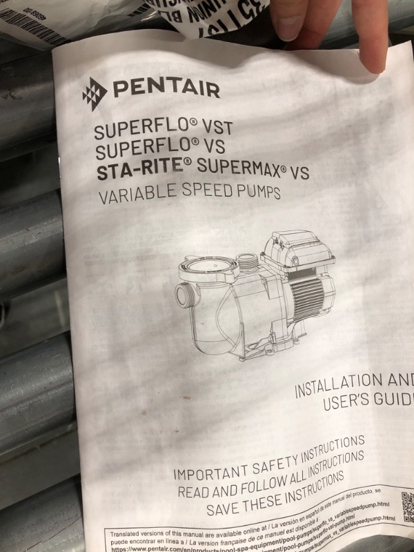 Photo 15 of ***ITEM IS DAMAGED*** Pentair SuperFlo® VS Variable Speed Pool Pump, 342001