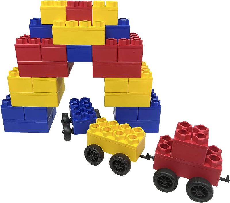 Photo 1 of 24pc Jumbo Blocks Preschool Set - 8" and 4" Large Building Blocks for Toddlers - Stackable - Creative and Educational Development for Children by Kids Adventure