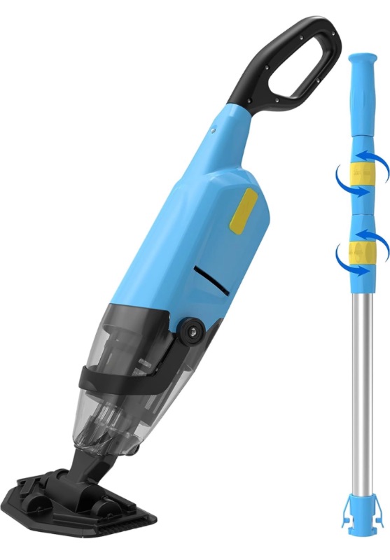 Photo 1 of Efurden Handheld Pool Vacuum, Rechargeable Pool Cleaner with Running Time up to 60-Minutes Ideal for Above Ground Pools, Spas and Hot Tub for Sand and Debris, Blue