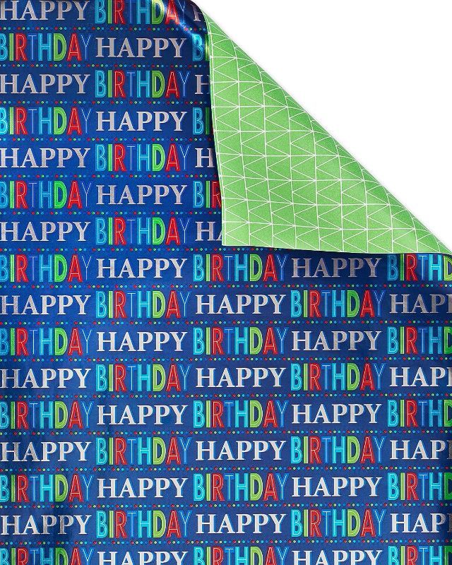 Photo 1 of American Greetings Reversible Birthday Wrapping Paper 20 ft