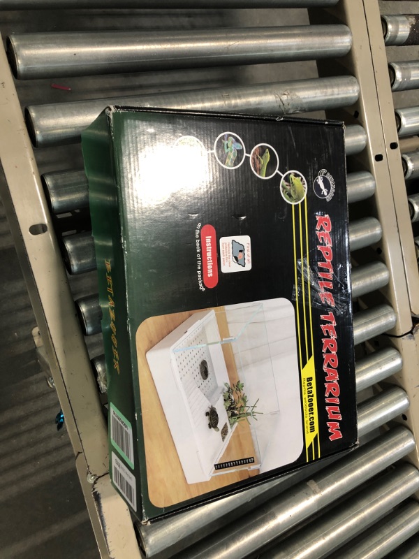 Photo 1 of BETAZOOER Turtle Tank with Adjustable Water Pump Filter, Full View Visually Tortoise Aquarium Habitat, Easy Changing Water and Clean for Small Amphibious Creatures Reptiles (15.7×11.8×10Inch) Acrylic 15.7"×11.8"×10"