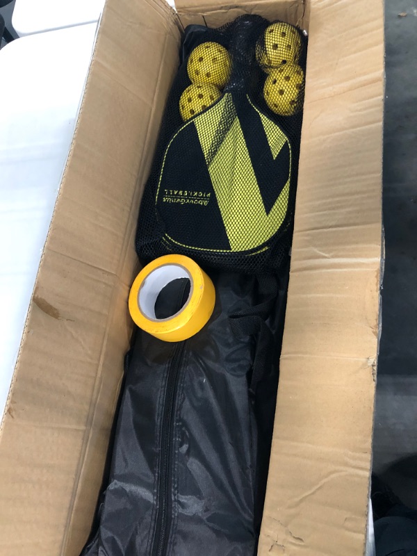 Photo 5 of AboveGenius Pickleball Paddles, Pickleball Set, Includes 4 Premium Wood Pickleball Paddles, 4 Pickleball Balls,1 Portable Net(17 FT),1 Storage Bag,1 Carry Bag,and 1 Court Marker