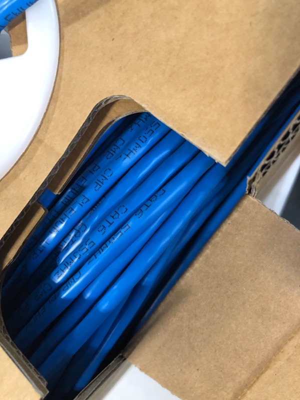 Photo 5 of CAT6 Plenum (CMP) Cable 1000FT | Network Analyzer Test Passed | 23AWG 4Pair, Solid 550MHz Network Cable 10Gigabit UTP, Available in Blue, White, Green, Gray, Black, Red & Yellow Color (Blue)