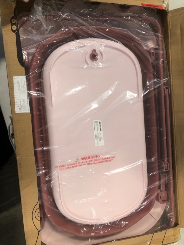 Photo 1 of Beberoad Love Collapsible Baby Bathtub Toddler Bathtub Portable Travel Baby Bath Tub for Newborn/Infant/Toddler Height-Adjustable Baby Bathtub Cayman Pink