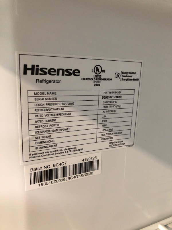 Photo 3 of Hisense 4.4-cu ft Counter-depth Freestanding Mini Fridge Freezer Compartment (Sliver) ENERGY STAR