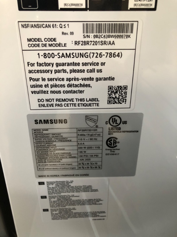 Photo 9 of Samsung 28 cu. ft. 4-Door French Door Smart Refrigerator in Fingerprint Resistant Stainless Steel, Standard Depth
