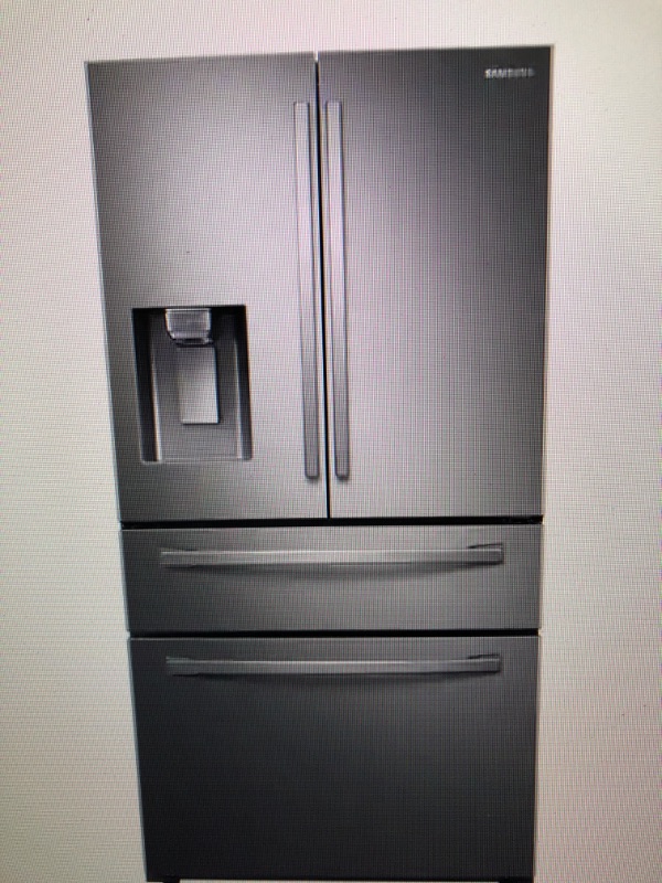 Photo 1 of Samsung 28 cu. ft. 4-Door French Door Smart Refrigerator in Fingerprint Resistant Stainless Steel, Standard Depth
