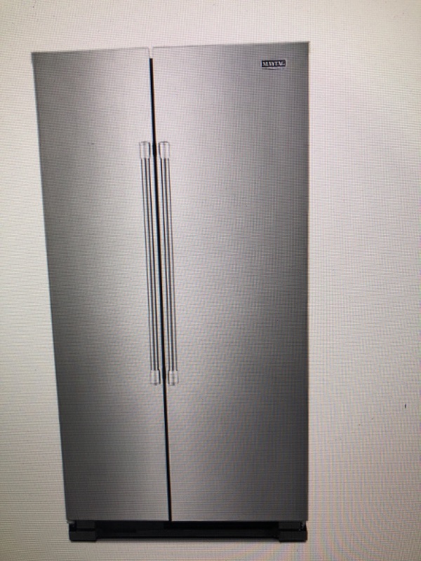 Photo 1 of Maytag 36 in. 24.9 cu. ft. Side by Side Refrigerator in Fingerprint Resistant Stainless Steel
