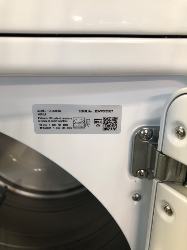 Photo 3 of LG 7.3-cu ft Electric Dryer (White) ENERGY STAR
