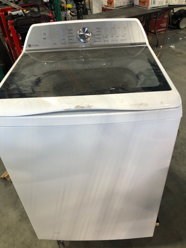 Photo 2 of GE Profile 4.9-cu ft High Efficiency Agitator Smart Top-Load Washer (White) ENERGY STAR
