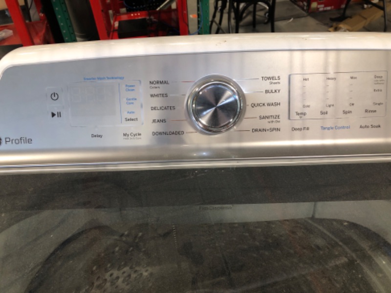 Photo 8 of GE Profile 4.9-cu ft High Efficiency Agitator Smart Top-Load Washer (White) ENERGY STAR
