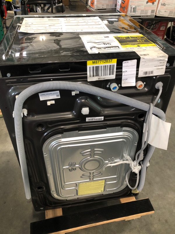 Photo 1 of samsung 5 cu. ft. Extra Large Capacity Smart Front Load Washer in Brushed Black with Super Speed Wash and Steam
