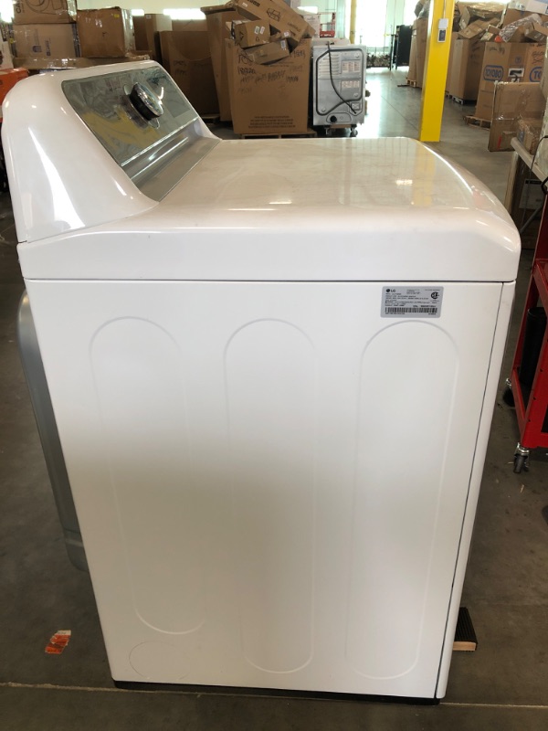 Photo 4 of LG - 7.3 Cu. Ft. Smart Electric Dryer with Steam and Sensor Dry - White

