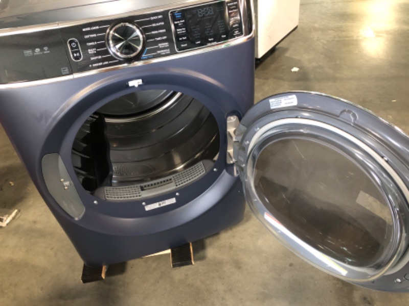 Photo 4 of GE 7.8 cu. ft. Smart Front Load Electric Dryer in Satin Nickel with Steam and Sanitize Cycle, ENERGY STAR
