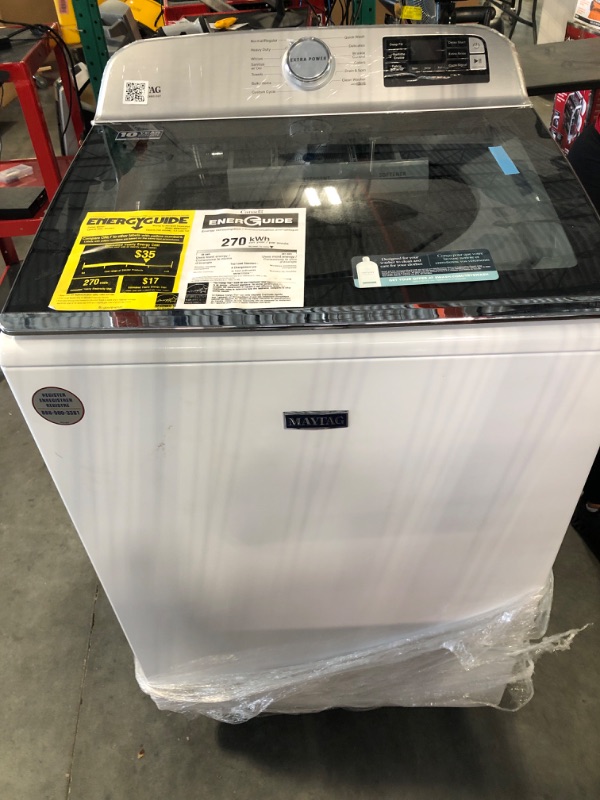 Photo 2 of Maytag 28 in. 4.8 cu. ft. White Top Load Washing Machine with Deep Fill
