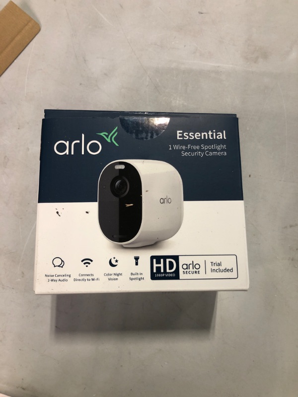 Photo 2 of Arlo Essential Spotlight Camera, Wire-Free 1080p Video, Integrated Spotlight, Color Night Vision, 2-Way Audio, Rechargeable Battery, Motion Activated, Direct to WiFi - No Hub Needed, Works with Alexa & Google Assistant