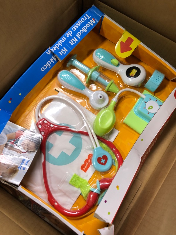 Photo 3 of Fisher-Price Preschool Pretend Play Medical Kit 7-Piece Doctor Bag Dress Up Toys for Kids Ages 3+ Years Medical Kit Standard Packaging