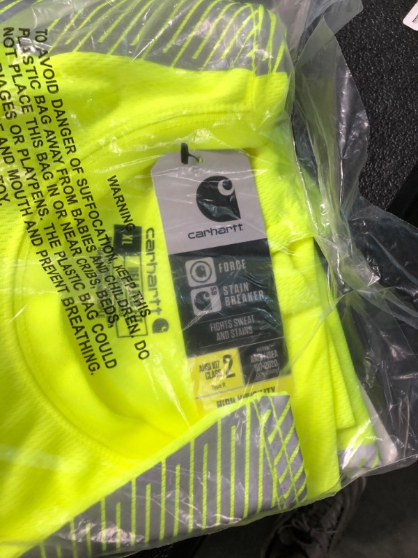 Photo 3 of Carhartt Men's High Visibility Force Short Sleeve Class 2 Tee X-Large Brite Lime