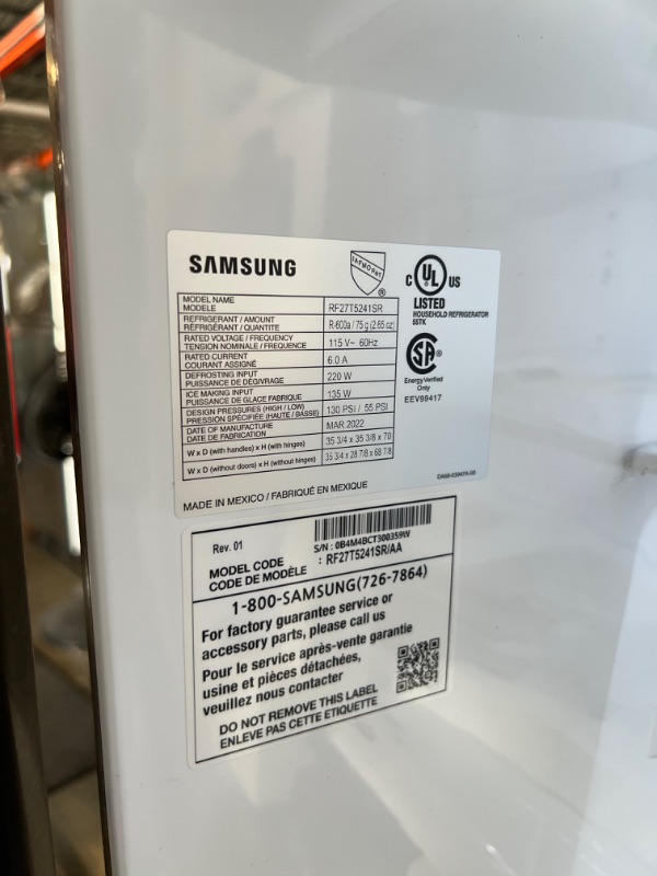 Photo 2 of Samsung 27 cu. ft. Large Capacity 3-Door French Door Refrigerator with Dual Ice Maker in Stainless Steel
