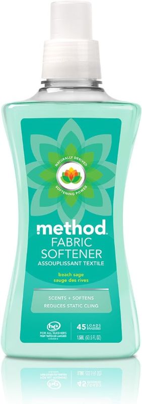 Photo 1 of Method Fabric Softener, Beach Sage, 45 loads, Reduces Static Cling, 53.5 Ounces (Pack of 1)