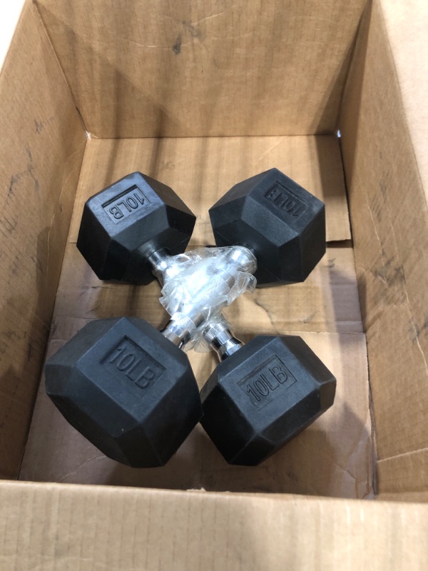 Photo 2 of Balancefrom Rubber Encased Hex Dumbbell in Pairs 10 lbs, pair