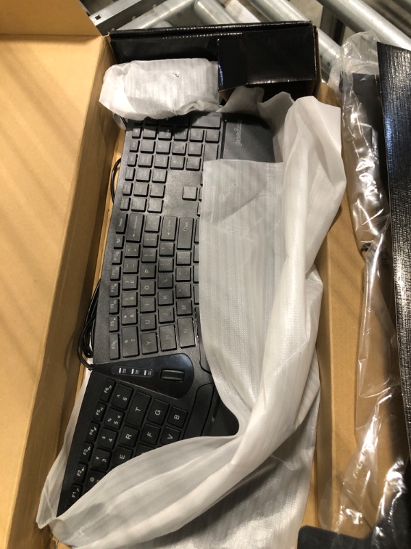 Photo 1 of Perixx Periduo-505, Wired USB Ergonomic Split Keyboard and Vertical Mouse Combo with Adjustable Palm Rest and Short Tactical Membrane Keys, US English Layout